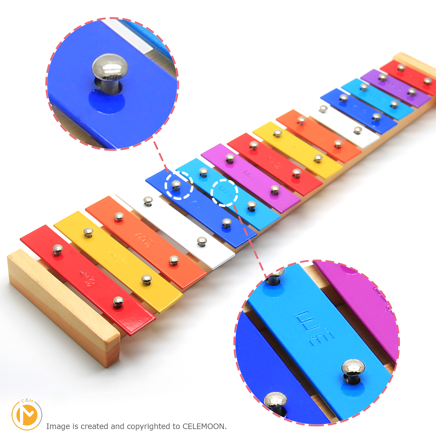 Metal Wooden Xylophone Knock Piano 15-Tone For Children Educational Preschool Learning Non-Toxic